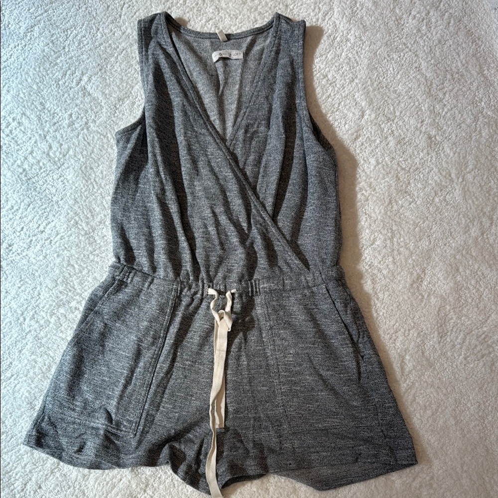 LOFT Gray Sleeveless Jumpsuit